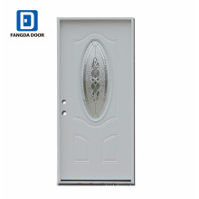 Luxury, classic,high definition,small oval exterior decorative steel door with glass,china